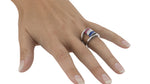 Load image into Gallery viewer, Barrel Ruby, diamond, sapphire ring