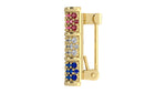 Load image into Gallery viewer, Elegant Barrel Hat Pin in Ruby, Diamond, and Sapphire Pavé