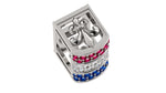 Load image into Gallery viewer, Elegant Barrel Hatband Keeper – Ruby, Diamond & Sapphire
