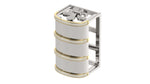 Load image into Gallery viewer, Barrel Motif Belt Keeper – Silver, Gold & Diamond Accent