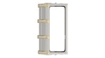 Load image into Gallery viewer, Barrel Motif Belt Keeper – Silver, Gold & Diamond Accent