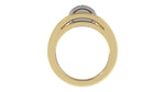Load image into Gallery viewer, Two Tone Barrel Ring with Diamonds on Ribs and Rim