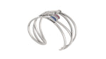 Load image into Gallery viewer, Criss-Cross Barrel Design in Ruby, Diamond & Sapphire with Horse Racer wide Cuff