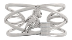 Load image into Gallery viewer, Criss Cross Horse Racer with Diamond Rims Barrel Wide Cuff