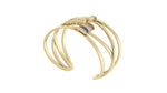 Load image into Gallery viewer, Criss-Cross Barrel Design in Ruby, Diamond & Sapphire with Horse Racer wide Cuff