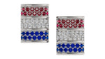 Load image into Gallery viewer, Barrel Stud Earrings – Ruby, Diamond, Sapphire