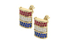 Load image into Gallery viewer, Barrel Stud Earrings – Ruby, Diamond, Sapphire