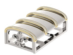 Load image into Gallery viewer, Silver and Gold Barrel Motif Belt Keeper with Diamonds