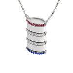 Load image into Gallery viewer, Reversible Barrel Necklace – Ruby, Diamond & Sapphire