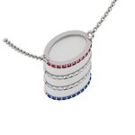 Load image into Gallery viewer, Reversible Barrel Necklace – Ruby, Diamond & Sapphire