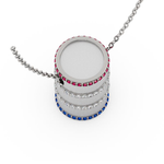 Load image into Gallery viewer, Barrel Ruby, Diamond & Sapphire Accent Slide Pendant