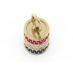 Load image into Gallery viewer, Barrel Charm with Ruby, Diamond & Sapphire Accents