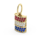 Load image into Gallery viewer, Mini Barrel Charm with Ruby, Diamond & Sapphire