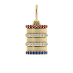 Load image into Gallery viewer, Mini Barrel Charm with Ruby, Diamond & Sapphire on Rims