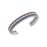 Load image into Gallery viewer, Barrel Motif Ruby, Diamond & Sapphire Cuff