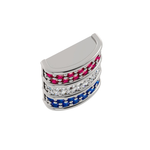 Load image into Gallery viewer, Mini Barrel Pave Component with Ruby, Diamond & Sapphire