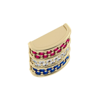Load image into Gallery viewer, Mini Barrel Pave Component with Ruby, Diamond & Sapphire