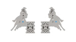 Load image into Gallery viewer, Barrel Racer Diamond Rim Stud Earrings
