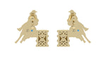 Load image into Gallery viewer, Barrel Racer Diamond Rim Stud Earrings