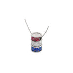 Load image into Gallery viewer, Classic Barrel Slide Pendant with Ruby, Diamond & Sapphire