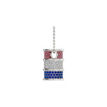 Load image into Gallery viewer, Classic Barrel Slide Pendant with Ruby, Diamond & Sapphire