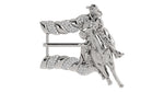 Load image into Gallery viewer, Horse and Rider Hat Buckle with Diamond