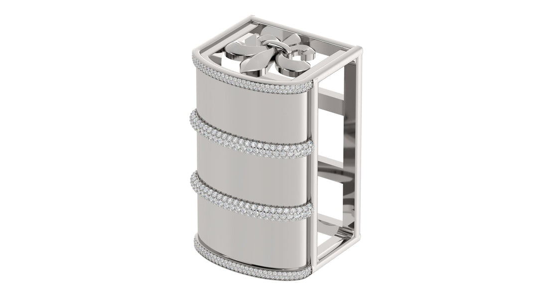Barrel Belt Keeper with Diamond on Rims