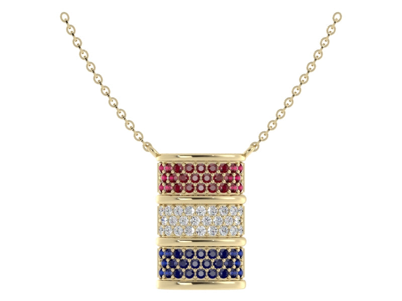 Reversible Gemstone Barrel Necklace