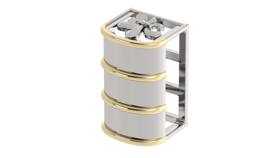 Classic Silver and Yellow Gold Plain Belt Keeper