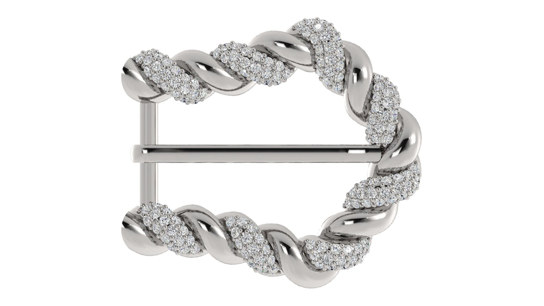 Elegant Diamond Design Hat Buckle – No Horse & Rider
