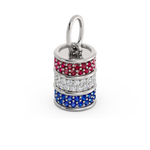 Load image into Gallery viewer, Barrel Charm with Ruby, Diamond &amp; Sapphire Accents
