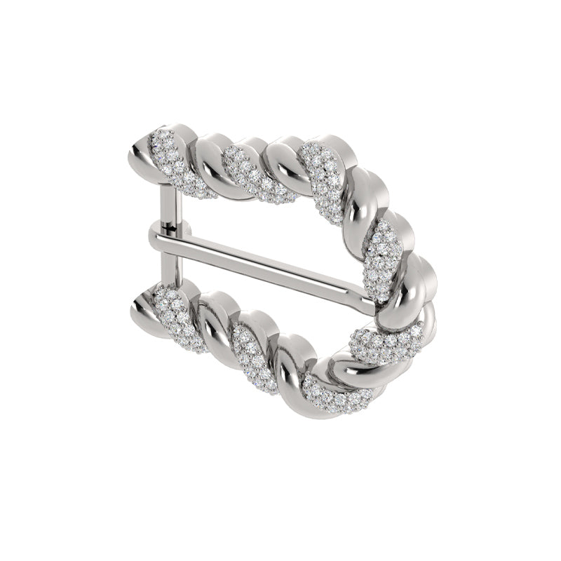 Elegant Diamond Design Hat Buckle – No Horse & Rider