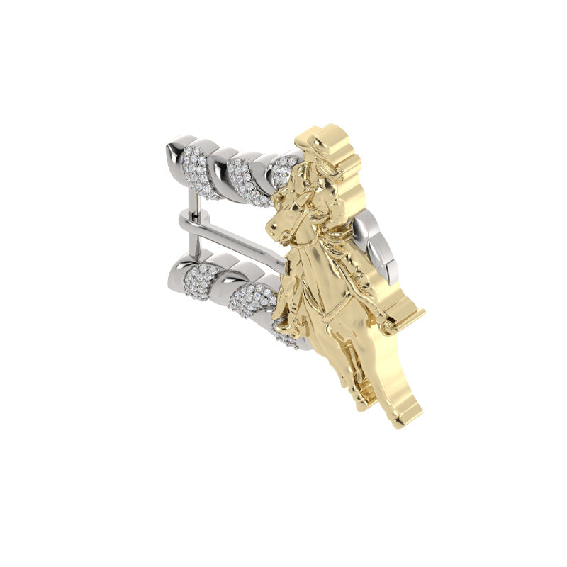 Elegant Two-Tone Hat Buckle with Diamond