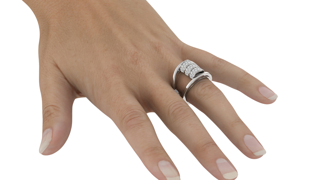 Elegance Barrel Ring - Diamond in Barrel