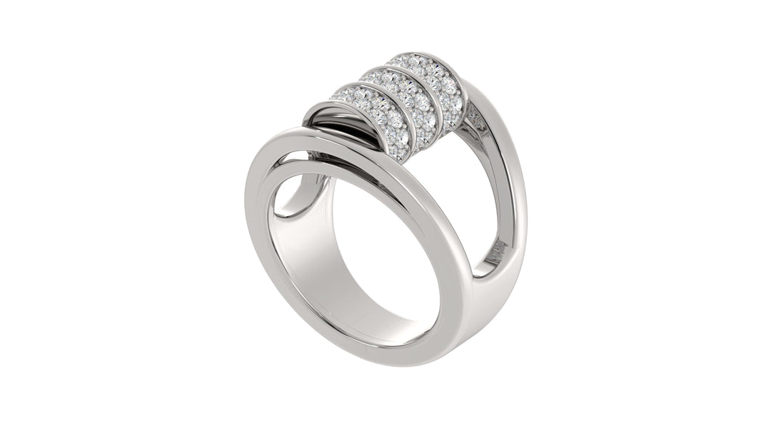 Elegance Barrel Ring - Diamond in Barrel