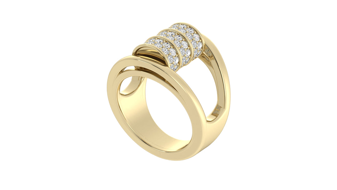 Elegance Barrel Ring - Diamond in Barrel