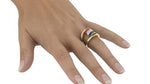 Load image into Gallery viewer, Barrel Ruby, diamond, sapphire ring