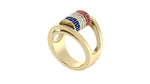 Load image into Gallery viewer, Barrel Ruby, diamond, sapphire ring