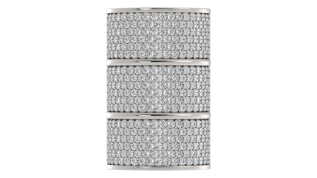 Scarf Barrel Ring with Pave Diamonds