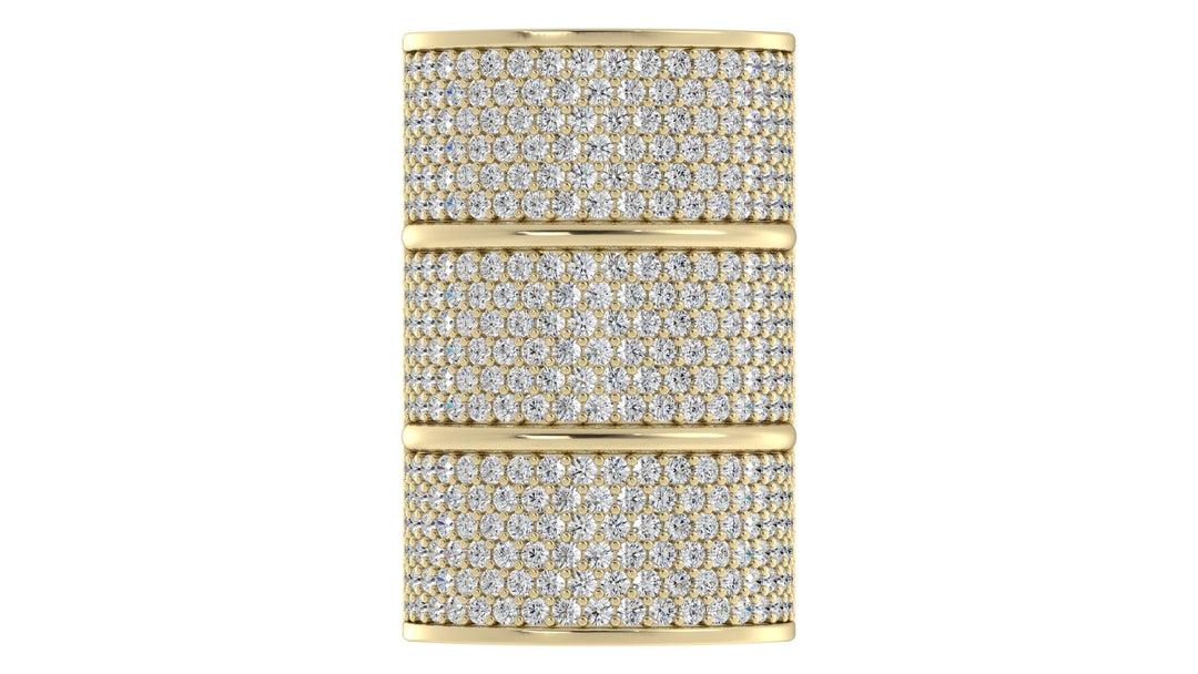 Scarf Barrel Ring with Pave Diamonds