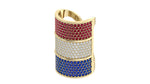 Load image into Gallery viewer, Scarf ring with Ruby, diamond, sapphire