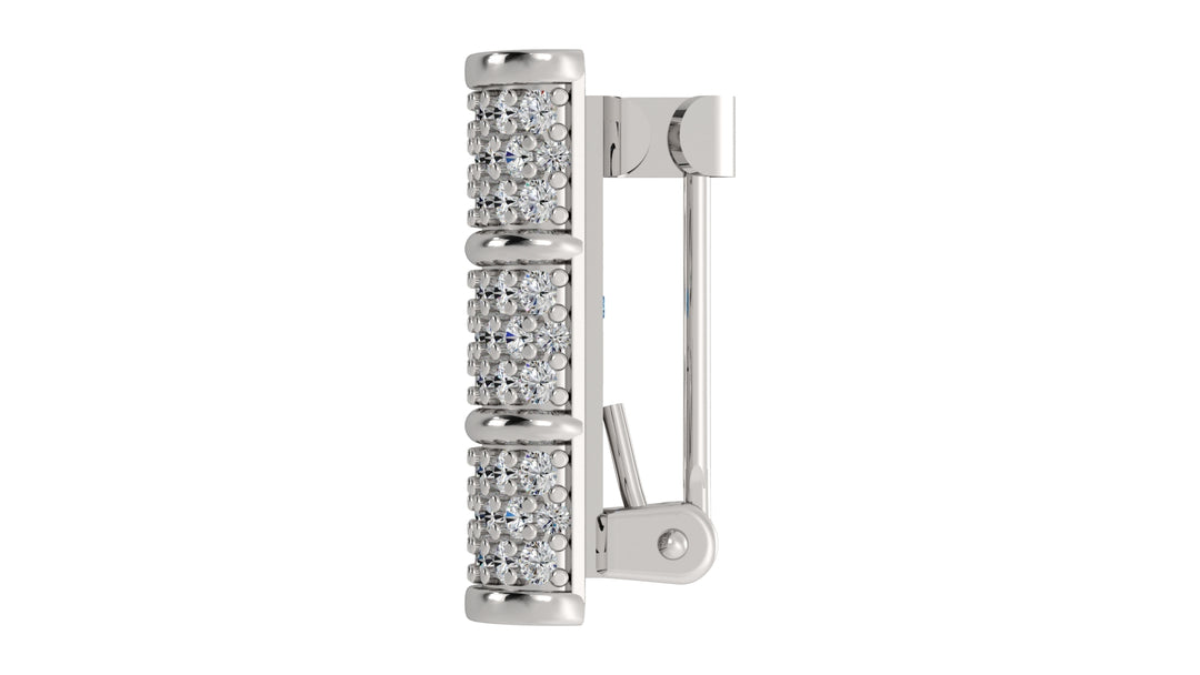 Elegant Barrel Diamond Pavé Hat Pin
