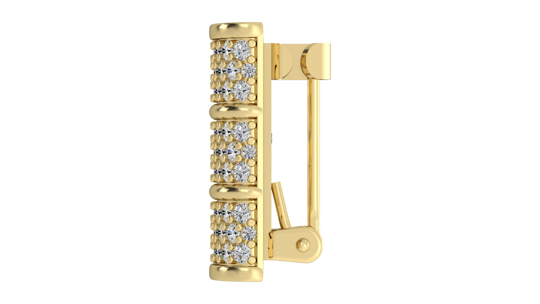 Elegant Barrel Diamond Pavé Hat Pin