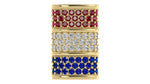Load image into Gallery viewer, Elegant Barrel Hat Pin in Ruby, Diamond, and Sapphire Pavé