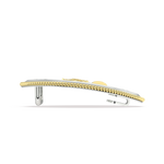 Load image into Gallery viewer, Oval belt buckle Silver and 14K Yellow gold diamond pave' Barrel &amp; Border