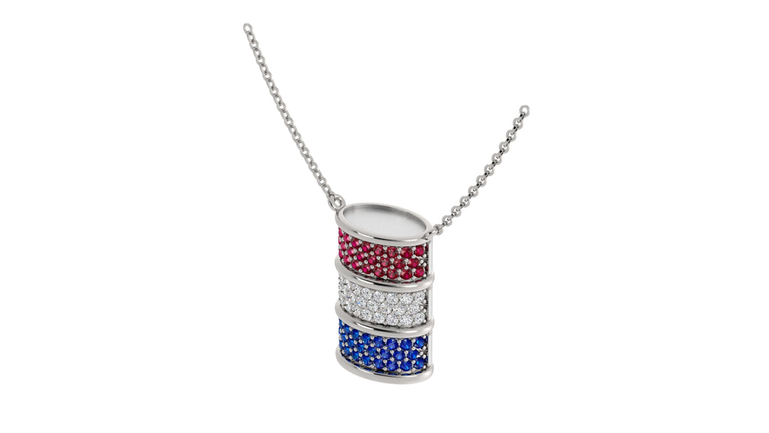 Reversible Gemstone Barrel Necklace