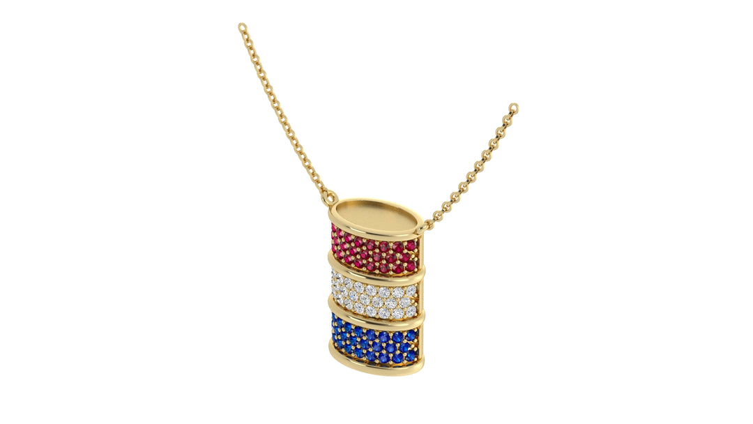 Reversible Gemstone Barrel Necklace