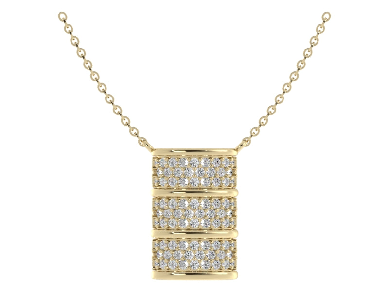 Reversible Diamond Barrel Necklace in Yellow Gold