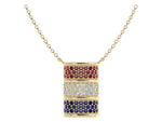 Load image into Gallery viewer, Reversible Gemstone Barrel Necklace – Yellow Gold
