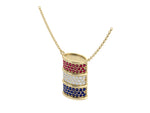 Load image into Gallery viewer, Reversible Gemstone Barrel Necklace – Yellow Gold
